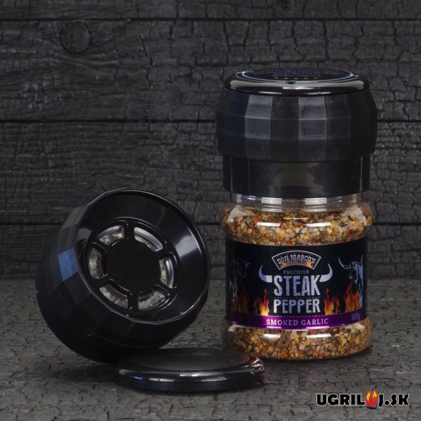Grilovacie korenie DON MARCO´S - Steak Pepper, Smoked Garlic, 130g, (mlynček)