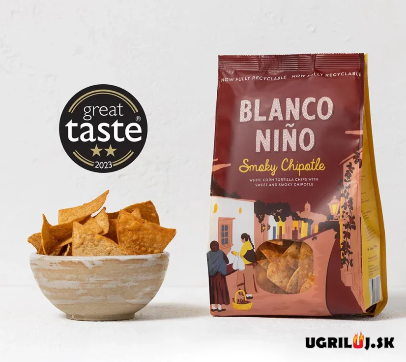 Pravé mexické tortillové lupienky Blanco Niño, Smoky Chipotle, 170g