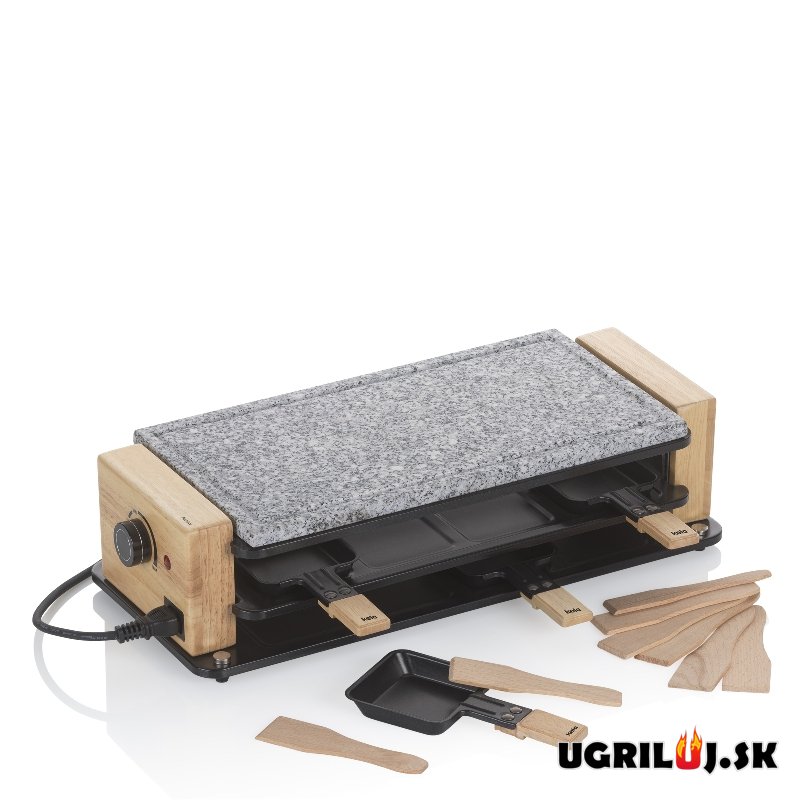 Stolný elektrický gril Raclette, grilovací kámen, 49x21cm