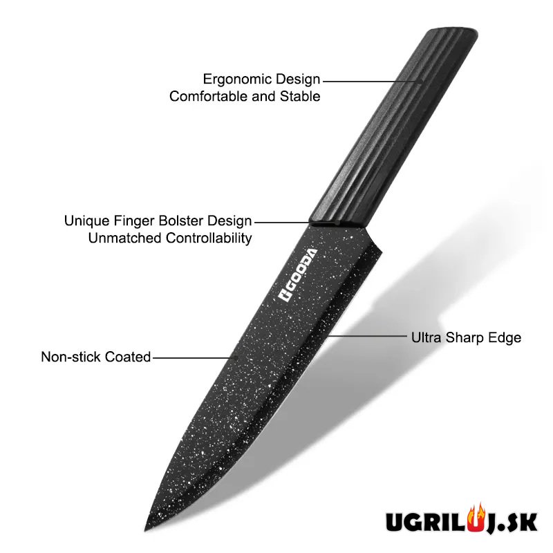 Sada kuchynských nožov so stojanom black egg, nerez, 6ks