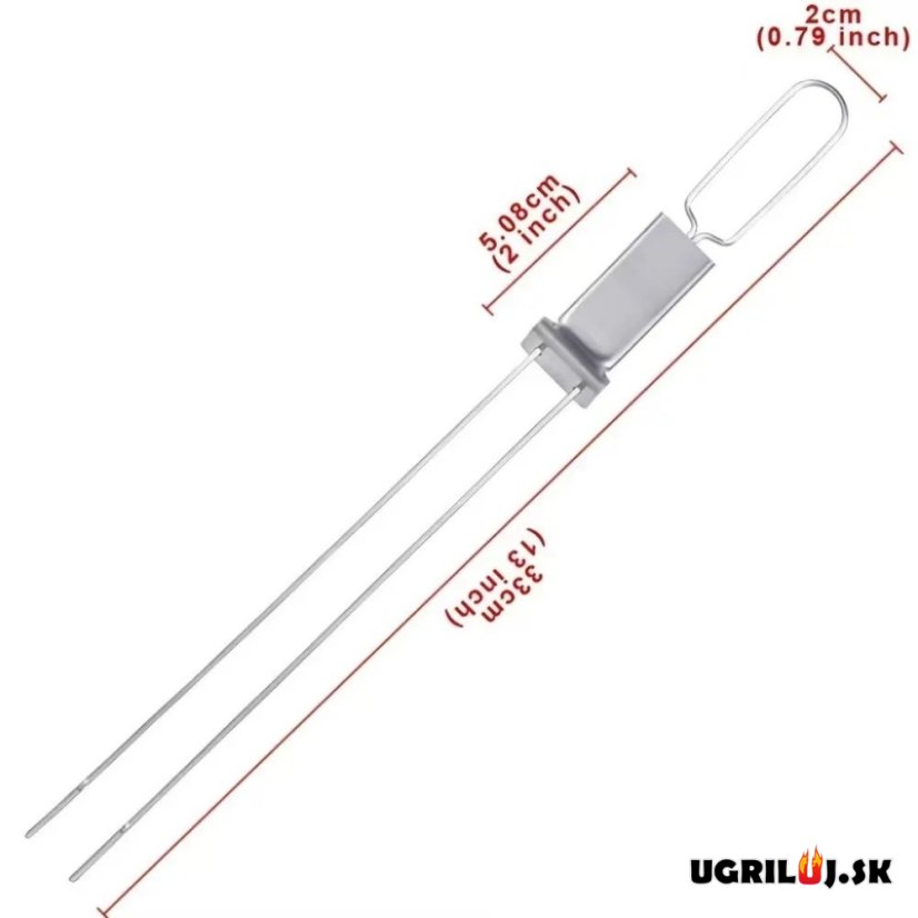 Nerezový dvojtý špíz, 33cm