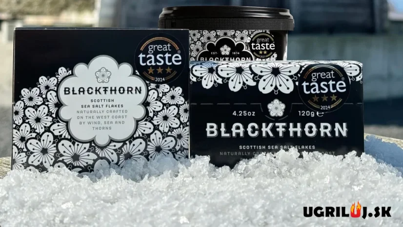 Škótska prémiová morská soľ Blackthorn Salt Flakes, biela, (vločky), 120g