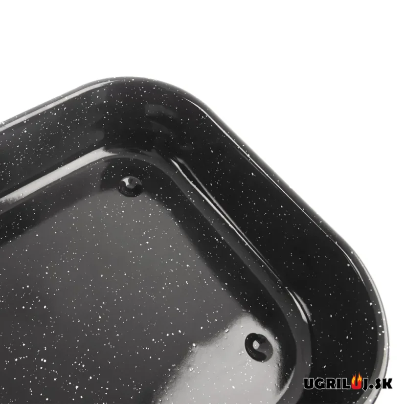 Smaltovaný pekáč, čierny, 38x24,5x7cm