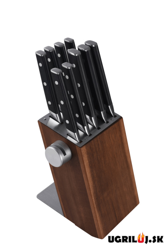 Sada kuchynských nožov so stojanom, black, nerez, 10ks