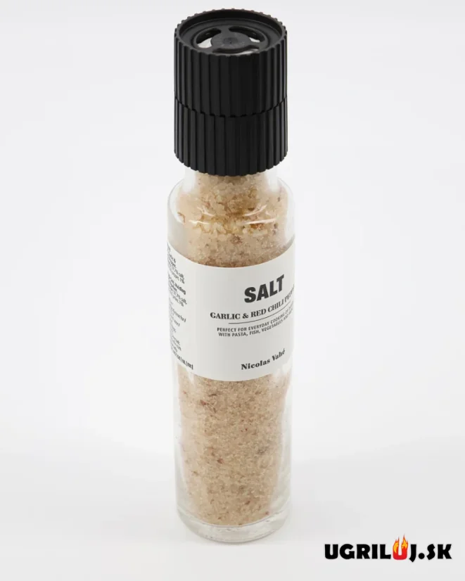 Soľ Nicolas Vahé, Garlic & Red Chilli Pepper (mlynček), 325g