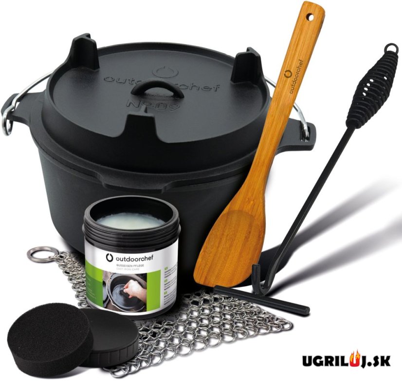 Litinový hrnec s příslušenstvím Outdoorchef – 8.5 l (s nožičkami)