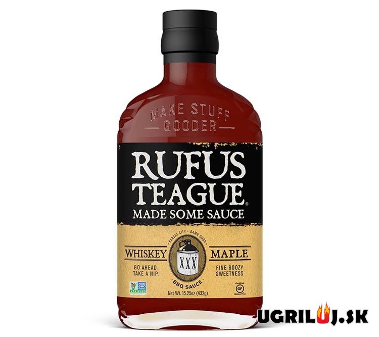 BBQ omáčka na grilování - Rufus Teague - Whiskey Maple BBQ Sauce, 454g