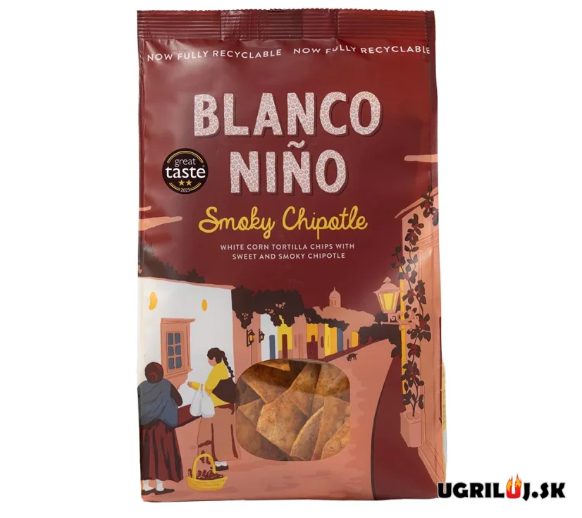 Pravé mexické tortillové lupienky Blanco Niño, Smoky Chipotle, 170g