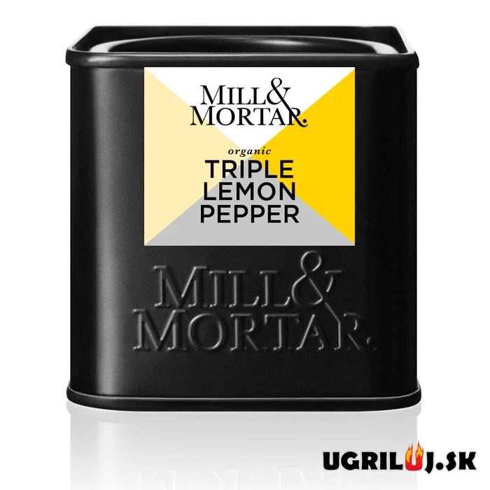 Grilovacie bio korenie Mill & Mortar, Triple Lemon Pepper, 50g