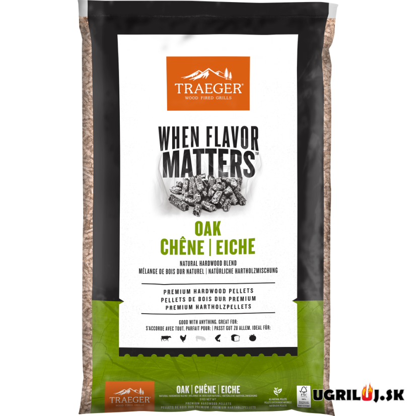 Drevené pelety Traeger - Oak (Dub), 9kg