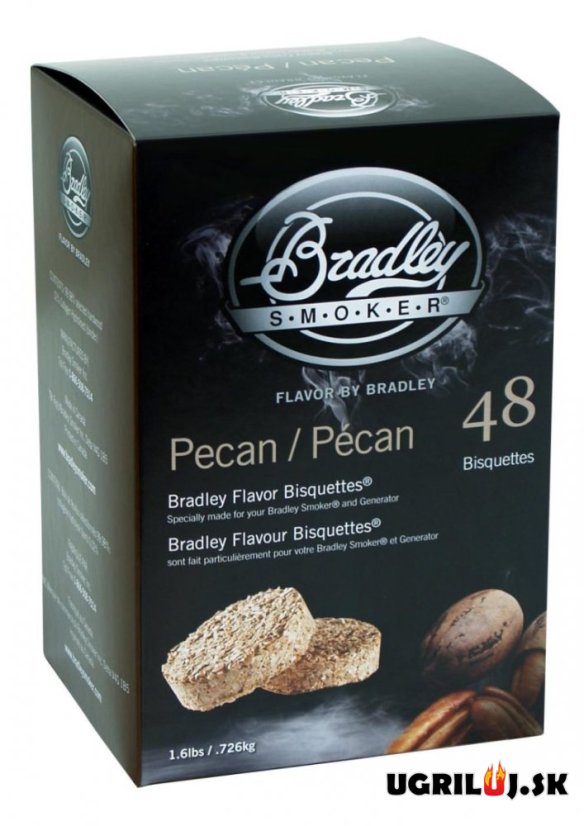 Brikety pre udiarne Bradley - Pecan-orech, 48ks
