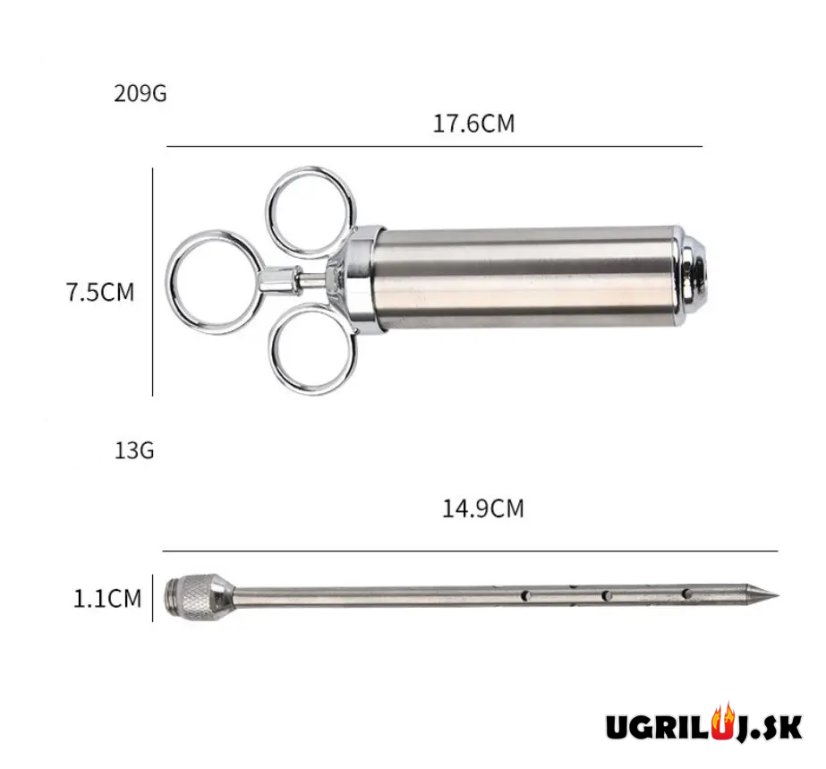 Marinovací nerezový set (injekcia, štetec, čistič)
