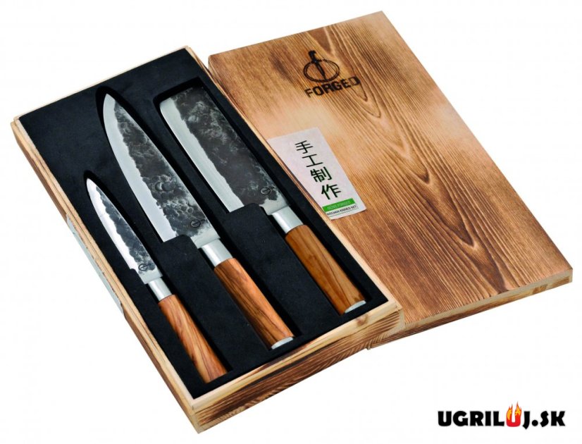 3dílná sada nožů FORGED - Olive