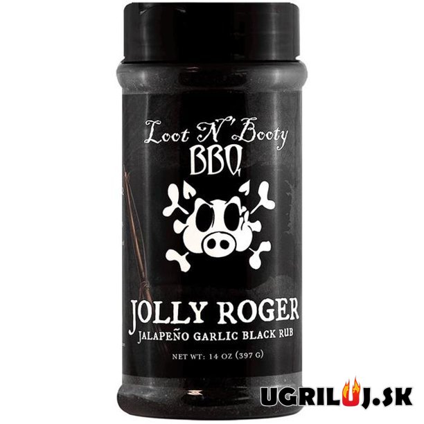 Grilovací koření Loot N' Booty - Jolly Roger Jalapeno Garlic Black Rub, 397g