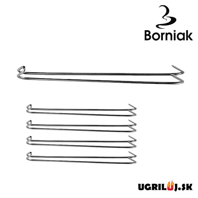 Hák dvojitý Borniak, sada 5ks
