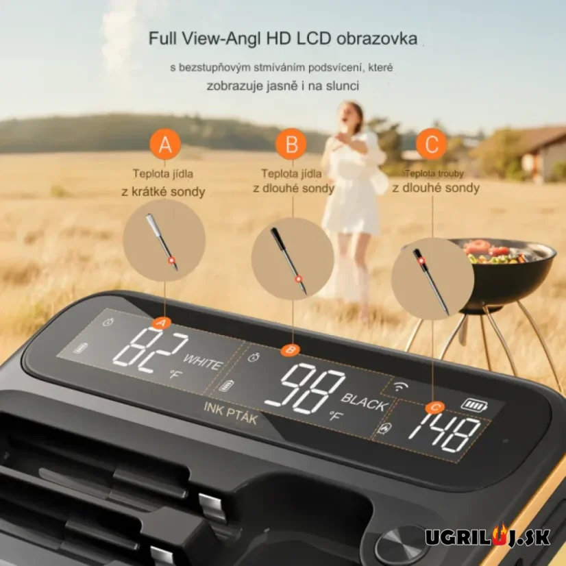 Bezdrôtový teplomer na mäso Inkbird - INT-12-BW