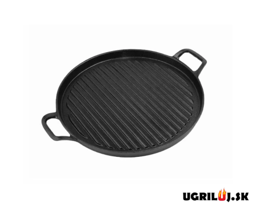 Liatinová grilovacia panvica, vrúbkovaná, 31cm