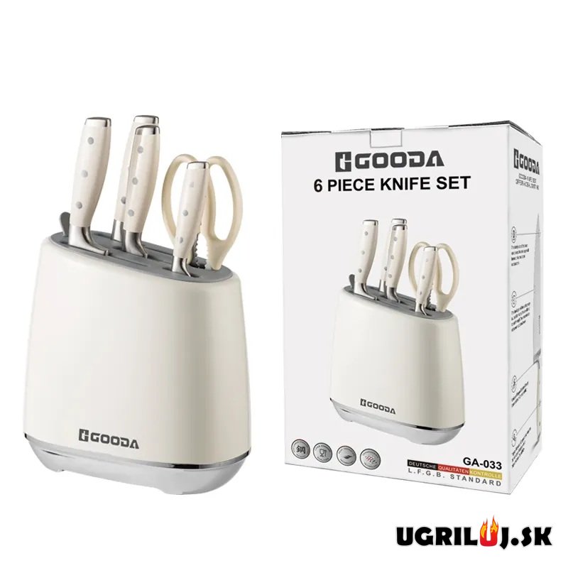 Sada kuchynských nožov so stojanom white egg, nerez, 6ks
