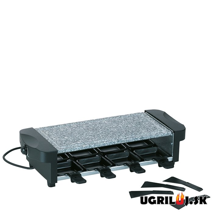 Stolný elektrický gril Raclette, grilovací kámen, 52x21cm
