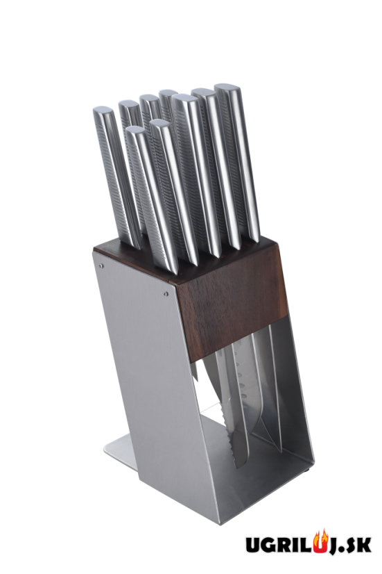 Sada kuchynských nožov so stojanom, nerez, 10ks