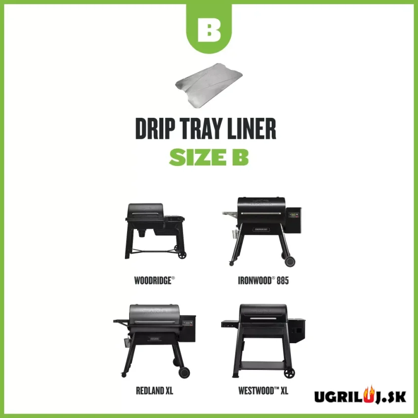 Aluminiová vložka na deflektor pro grily Traeger (WOODRIDGE, IRONWOOD 885), 5ks