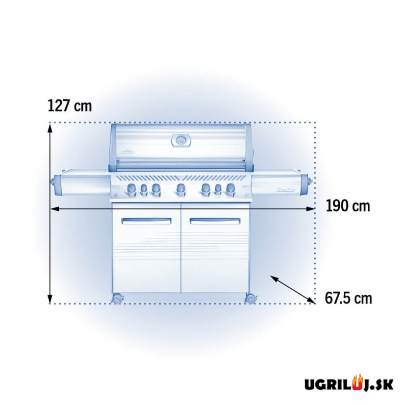 Plynový gril Napoleon - Prestige P665 EVO, Nerez