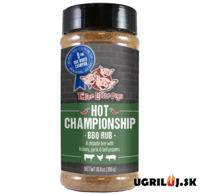 Grilovací koření Three Little Pigs - HOT Championship BBQ Rub, 306g