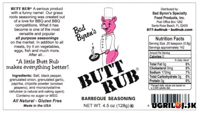 Grilovacie korenie Bad Byron´s - Butt Rub, 128 g