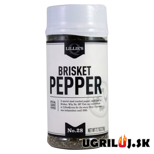 Grilovací koření Lillie's Q, Brisket Pepper, 218g