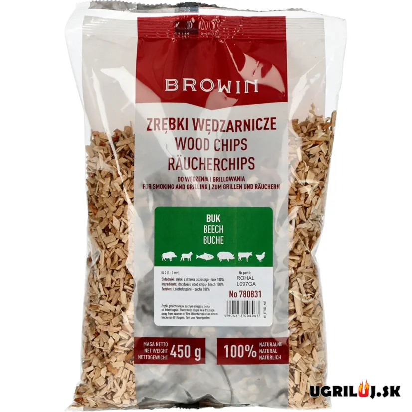 Štiepka do grilu a pre udiarne Browin a Borniak - Buk, 450g (1-3mm)
