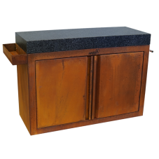 Kuchynský stôl so skrinkou Artiss, Corten, 115x45x75cm
