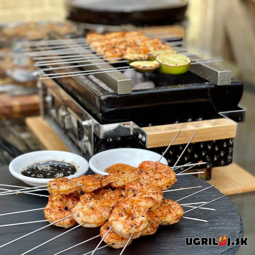 Stolný keramický hibachi gril na drevené uhlie, 39x22cm