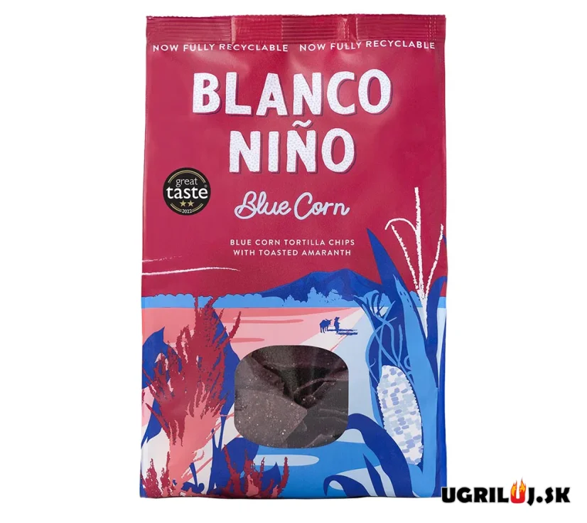 Pravé mexické tortillové lupienky Blanco Niño, Blue Corn, 170g
