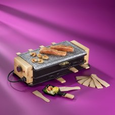 Stolný elektrický gril Raclette, grilovací kameň, 49x21cm