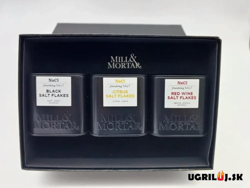 Prázdna darčeková krabička pre 3ks korenín/solí Mill & Mortar