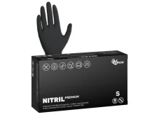 Nitrilové rukavice NITRIL PREMIUM, 100 ks, veľkosť S, nepudrované, čierne