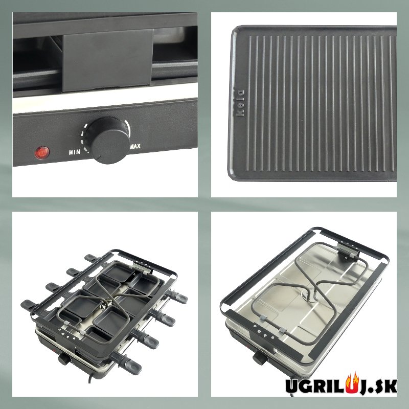 Stolný elektrický gril Raclette, litina, 40x24cm