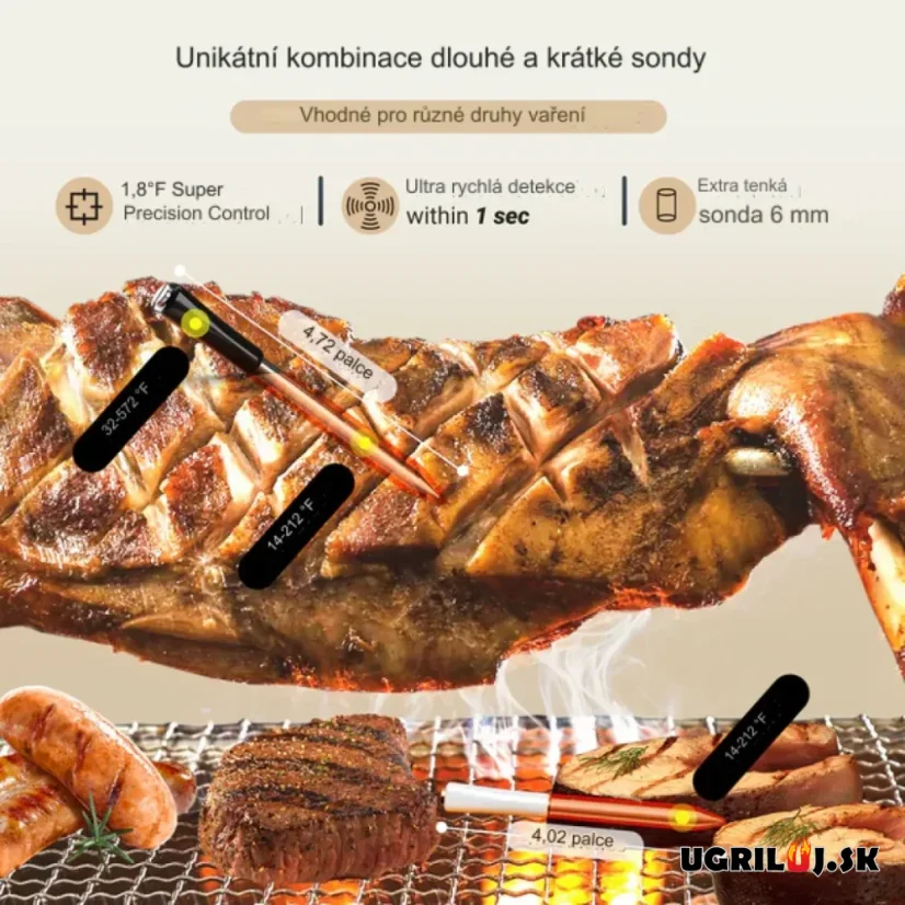 Bezdrôtový teplomer na mäso Inkbird - INT-12-BW