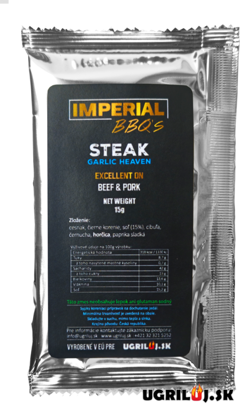 Grilovací koření IMPERIAL BBQ's, Steak Garlic Heaven, 15g (vzorek)