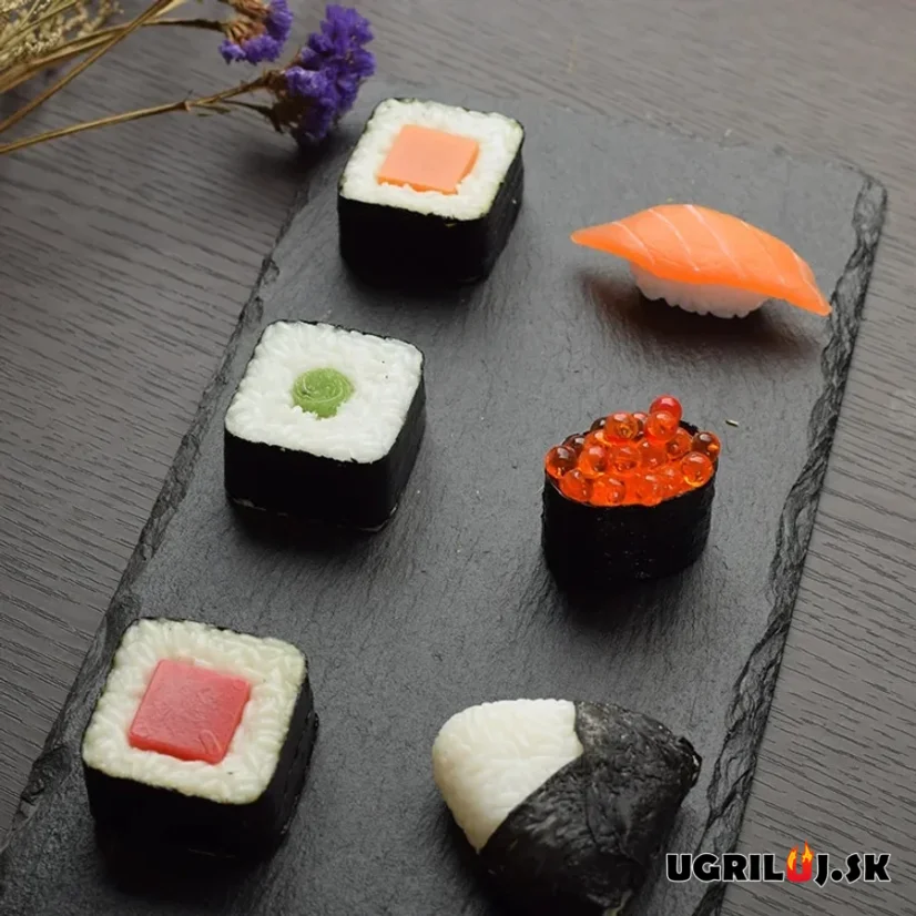 Servírovacia akáciová doska s bridlicovým kameňom, 33x23cm