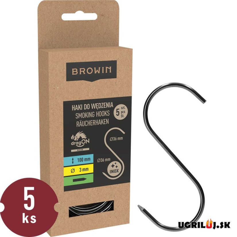 Háky do udíren Browin - Typ S, 10cm (5ks)