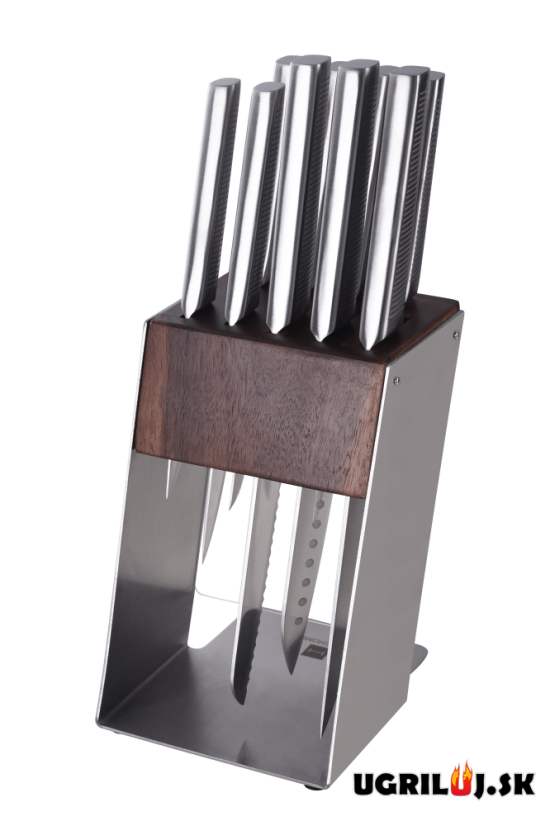 Sada kuchynských nožov so stojanom, nerez, 10ks