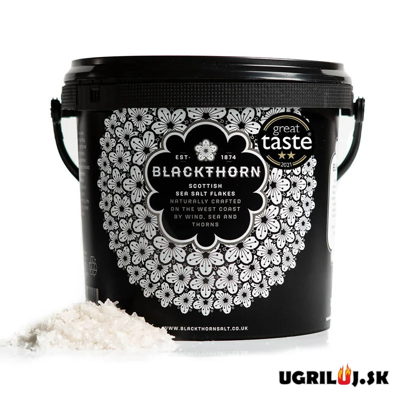 Škótska prémiová morská soľ Blackthorn Salt Flakes, biela, (vločky), 1400g