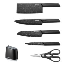 Sada kuchynských nožov so stojanom black egg, nerez, 6ks