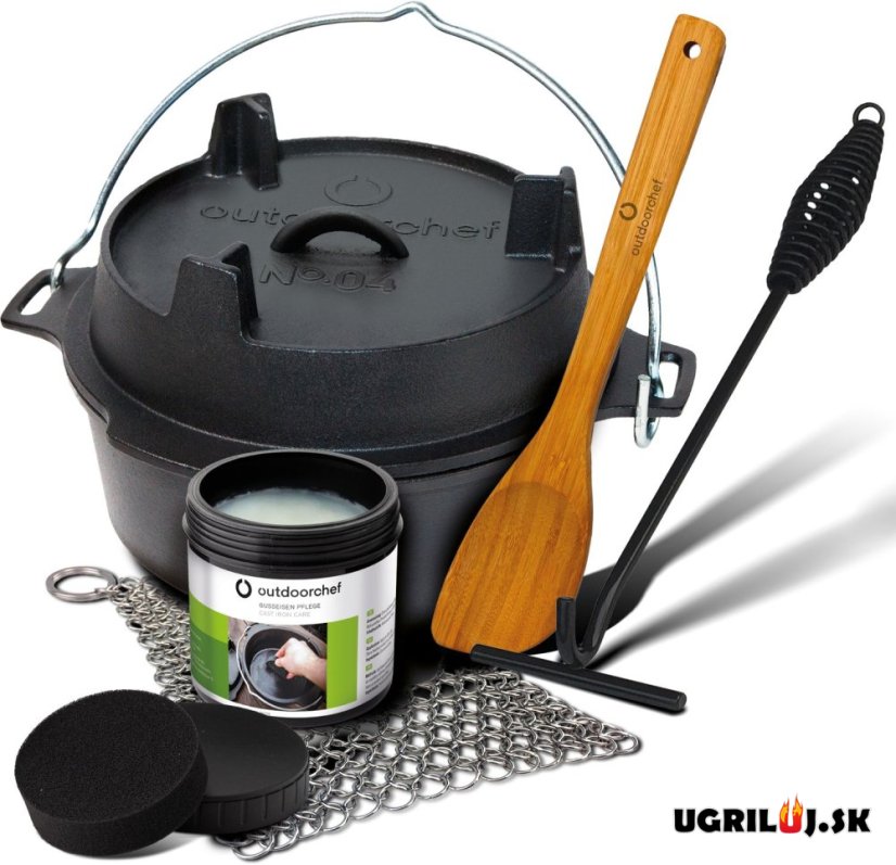 Litinový hrnec s příslušenstvím Outdoorchef – 3.8 l (s nožičkami)