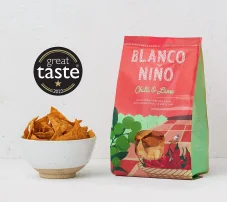 Pravé mexické tortillové lupienky Blanco Niño, Chilli & Lime, 170g