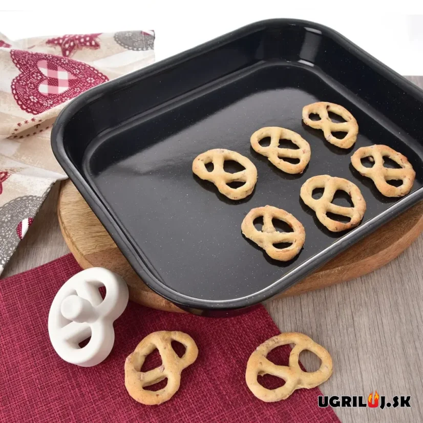 Smaltovaný pekáč, čierny, 29,5x25,5x4,5 cm