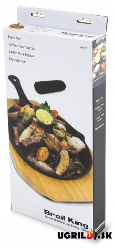 Liatinová panvica na Fajitas s bambusovou doskou Broil King