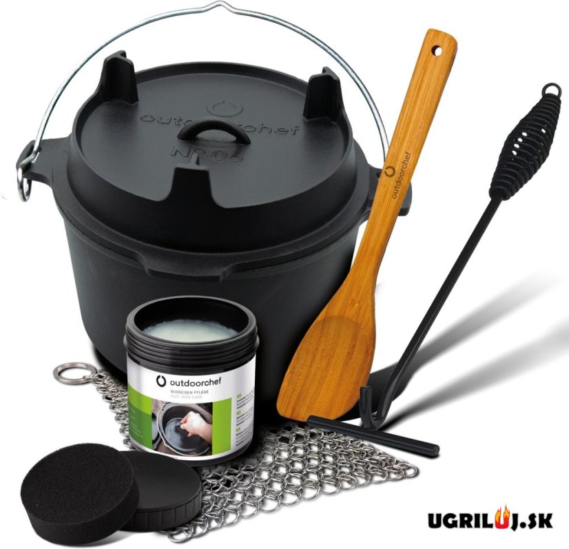 Liatinový hrniec s príslušenstvom Outdoorchef -  5.7L (s nožičkami)