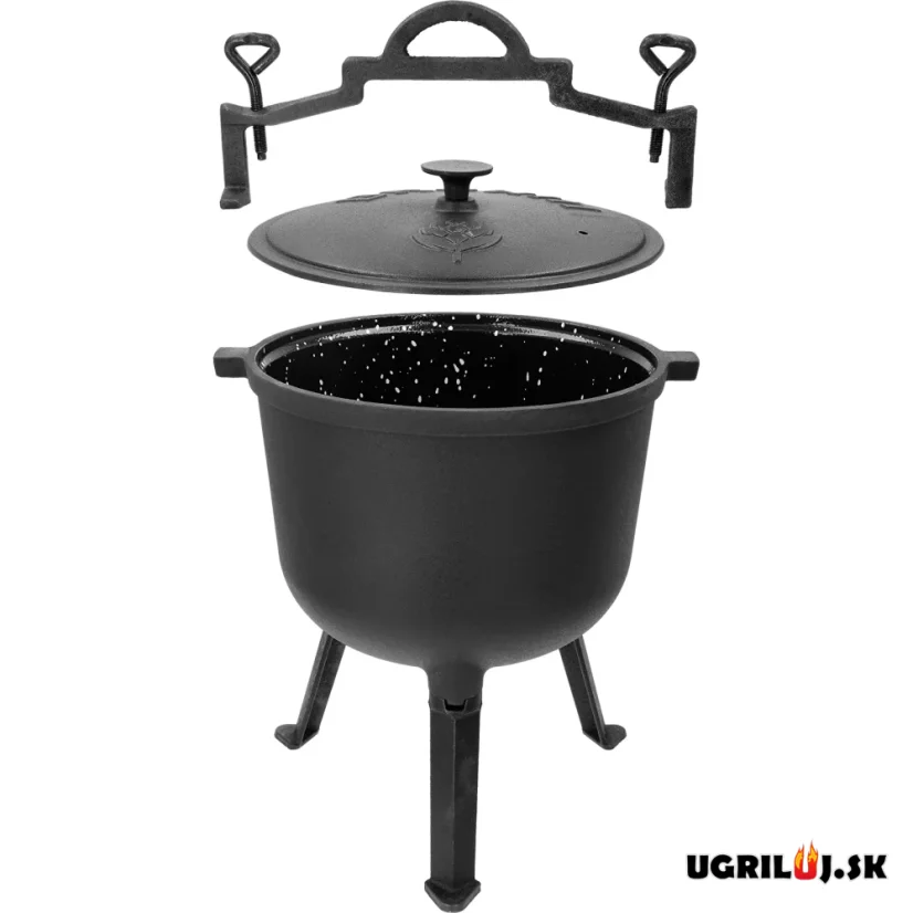 Liatinový poľovnícky  smaltovaný kotlík Browin, 10L